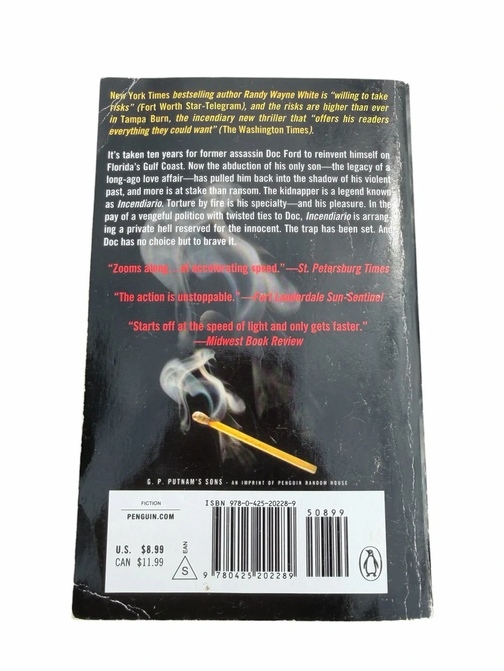 Book Tampa Burn by Randy Wayne White Doc Ford Series Ft Myers